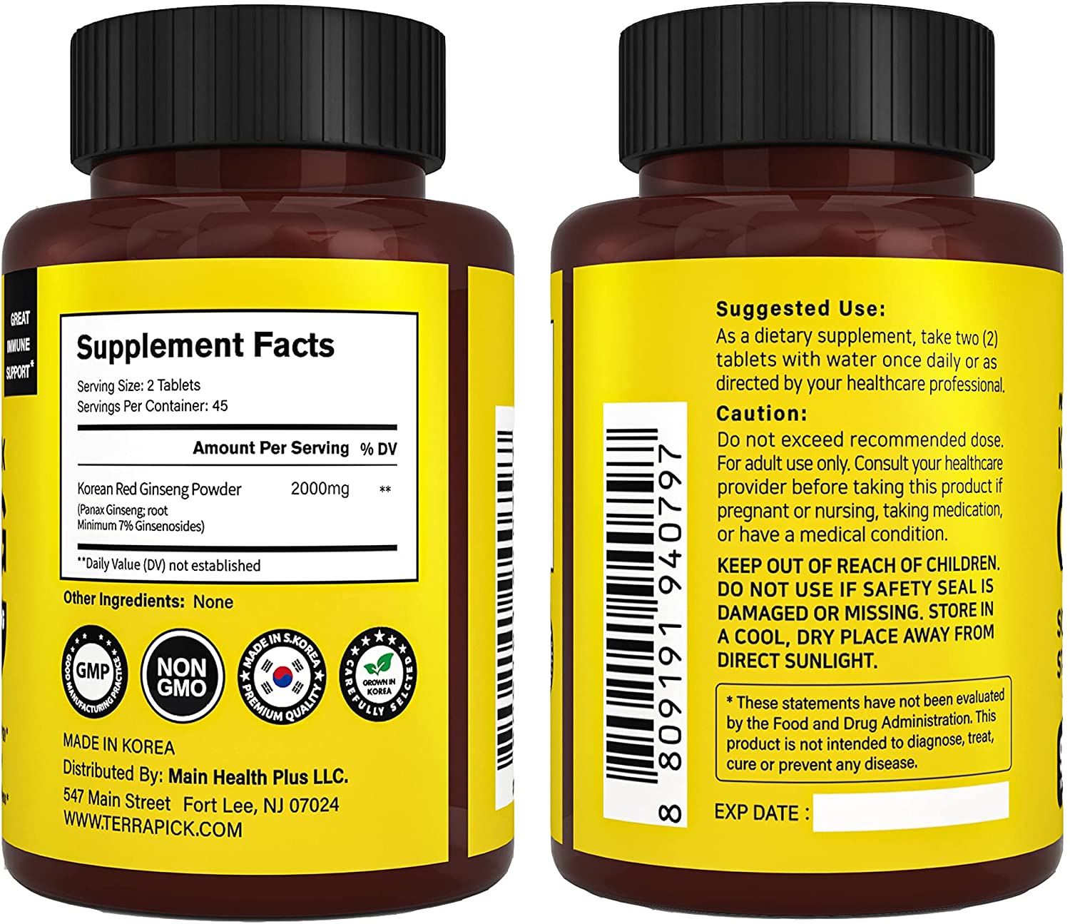 TerraPick Korean Red Panax Ginseng