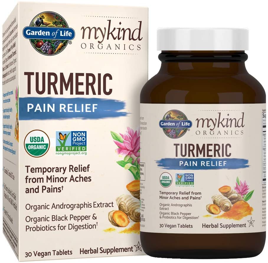 Garden of Life mykind Organics Turmeric Pain Relief 30 Tablets - 50mg Curcumin (95% 