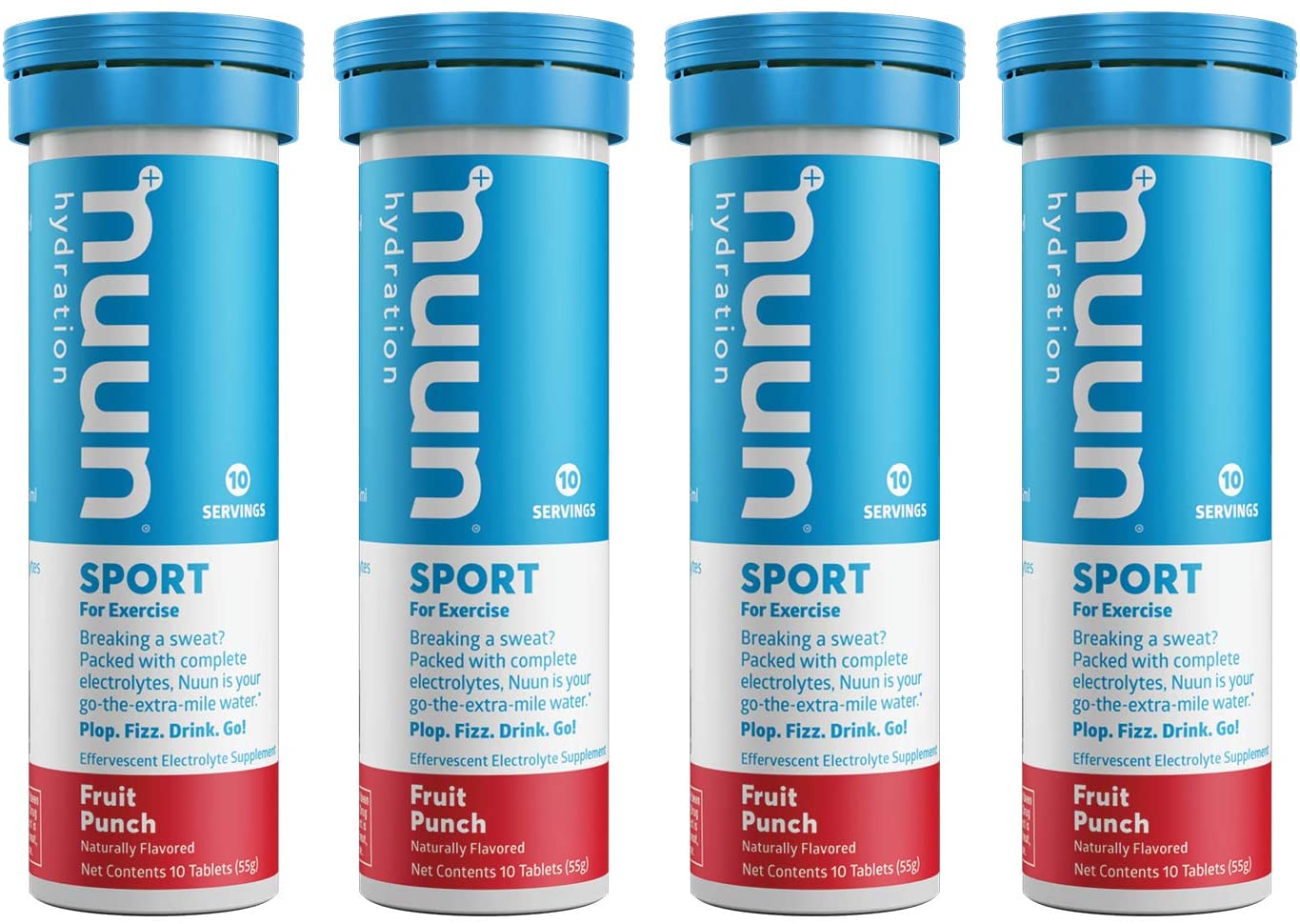 Nuun Sport: Electrolyte Drink Tablets, Fruit Punch, 4 Tubes (40 Servings)