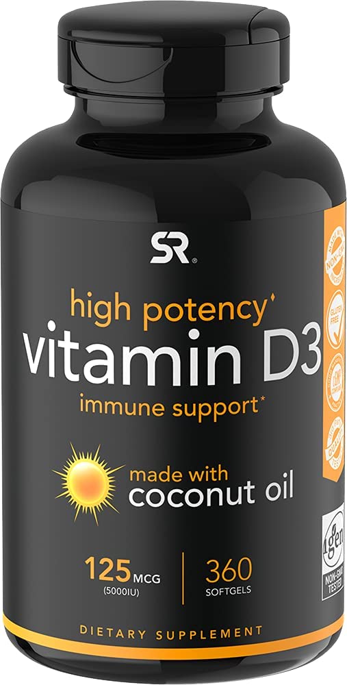 Vitamin D3 5000iu (125mcg) with Coconut Oil