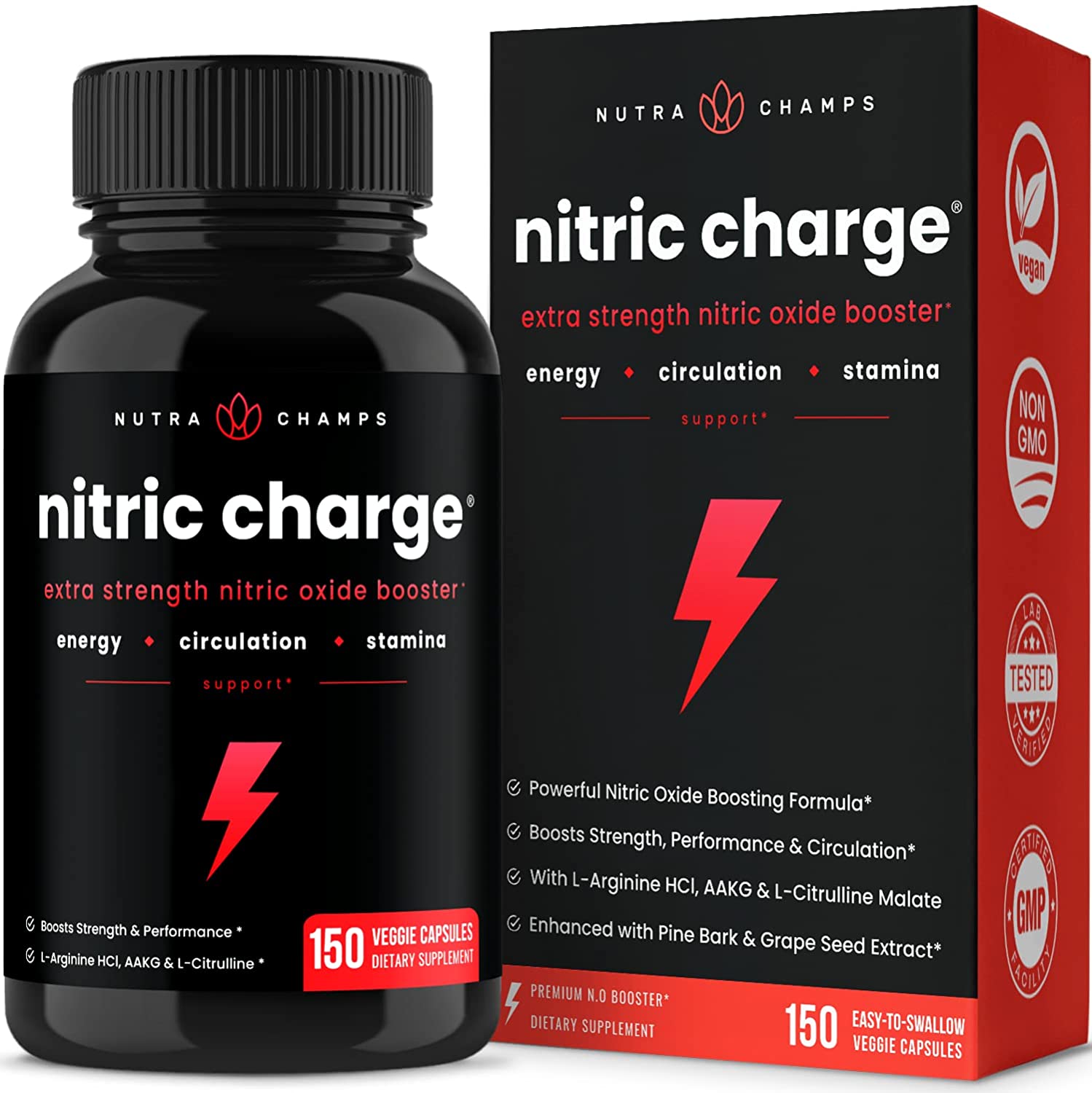 Nitric Oxide Supplement with L Arginine, Citrulline Malate,